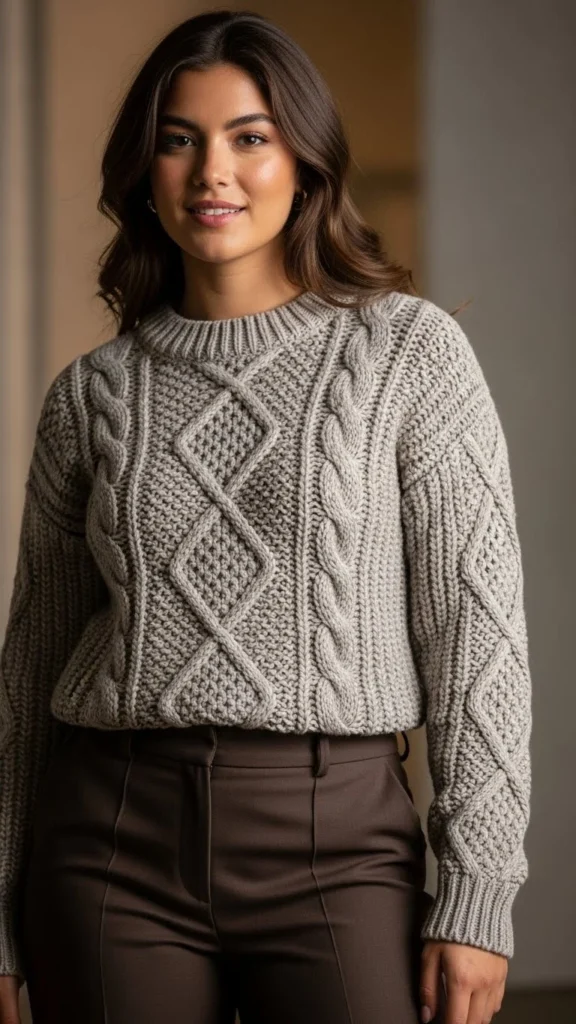 Textured Knit With Straight Pants