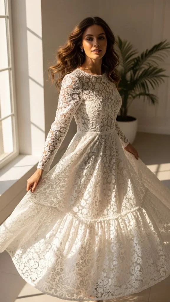 Textured White Dress