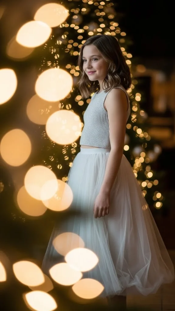 Tulle Skirt With a Simple Knit Top