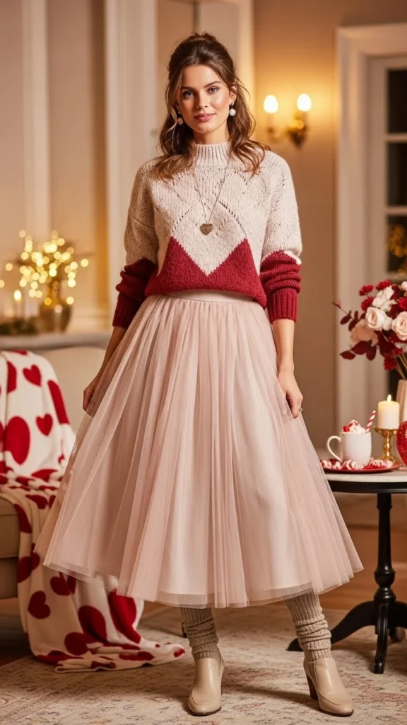 Tulle Skirt with Fitted Knit