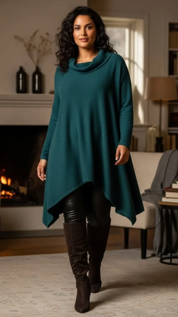 Tunic Top With Leggings And Boots