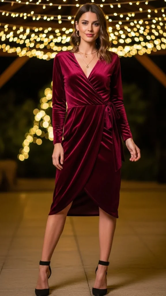 Velvet Wrap Dress