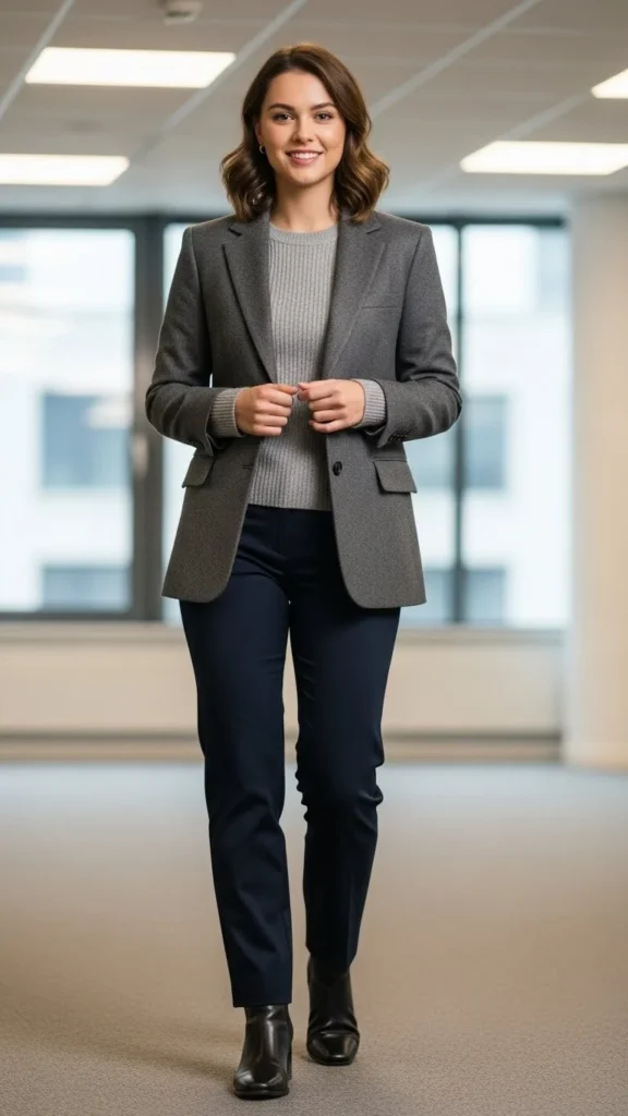 Wool Blazer With Fine Knit Base