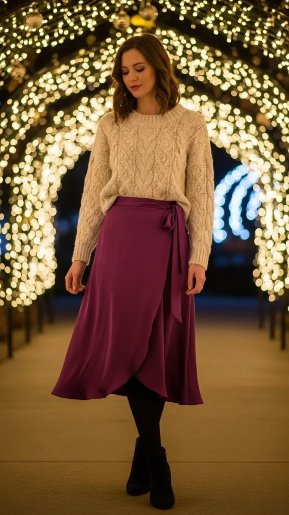 Wrap Skirt With Cozy Sweater