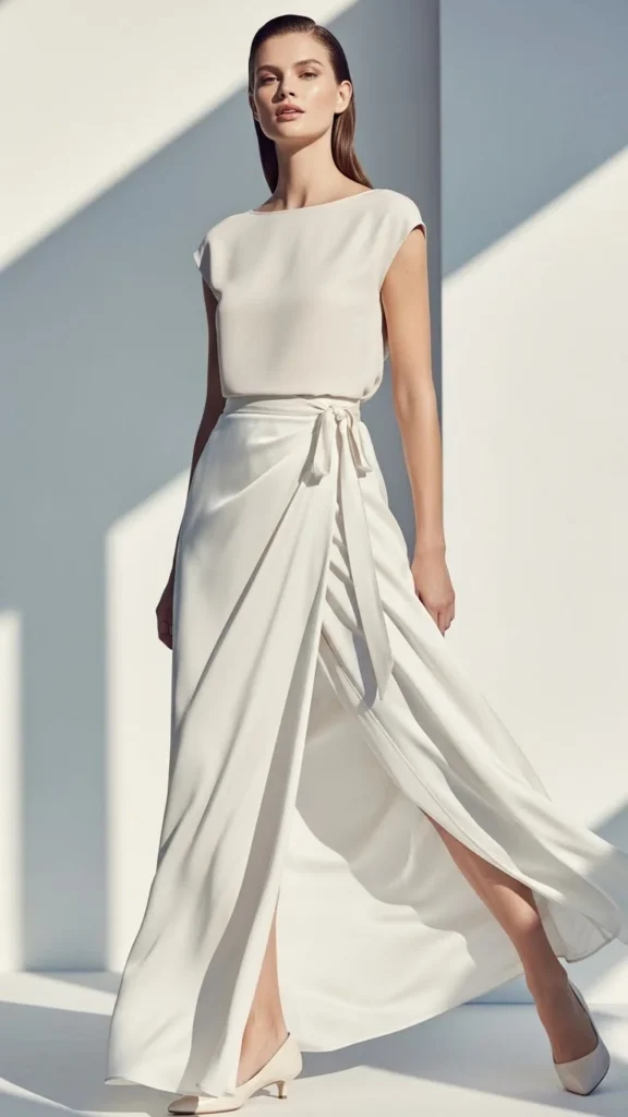 Wrap Skirt With Simple Top