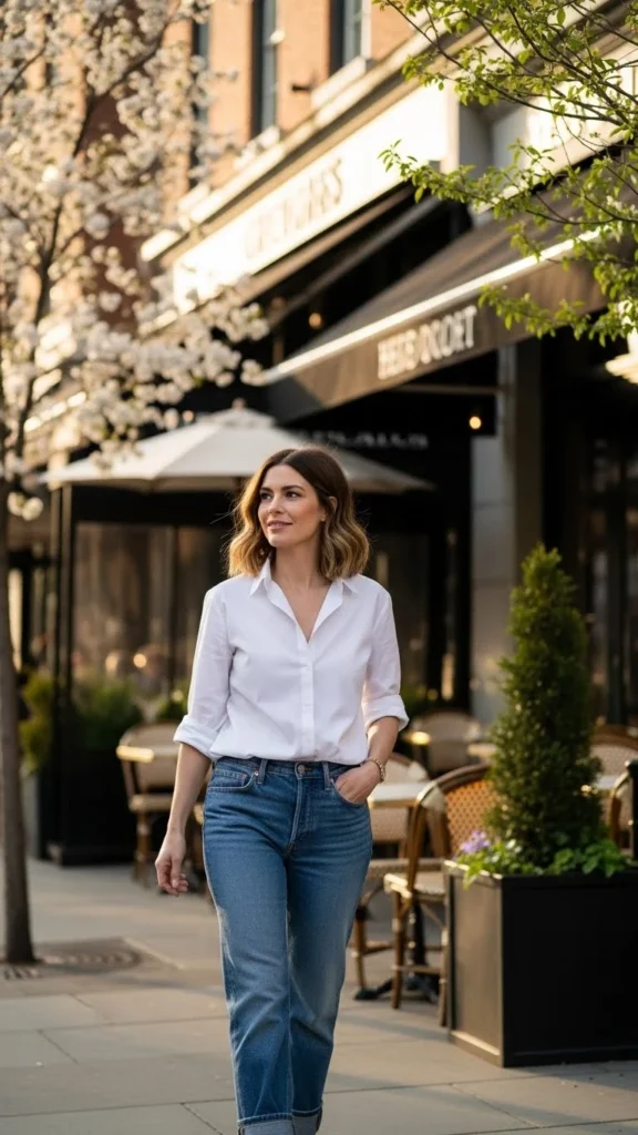 Button-Down Shirt With Relaxed Jeans