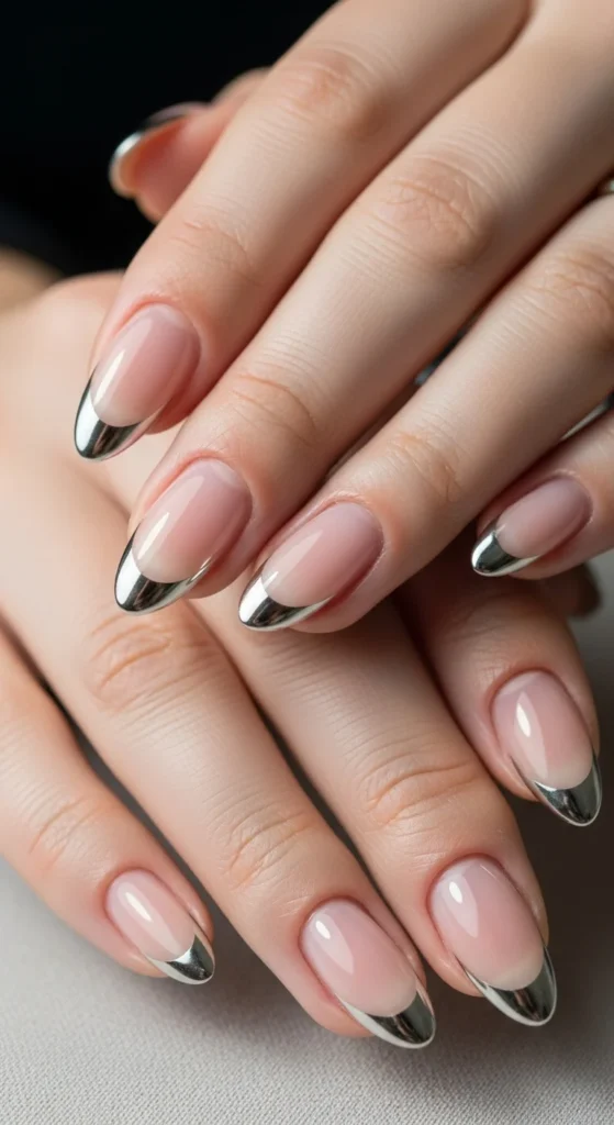 Chrome French Tip Nails.webp