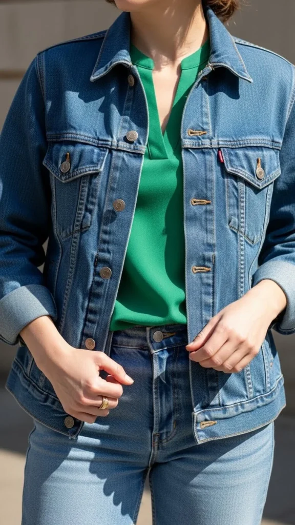 Denim Jacket + Green Add-Ons