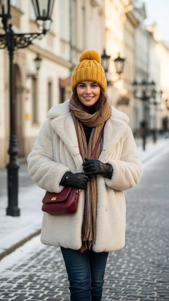Faux Fur City Travel Look
