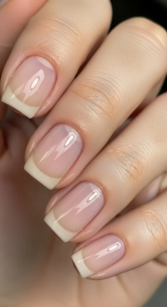 Glossy Clear Short Nails.webp