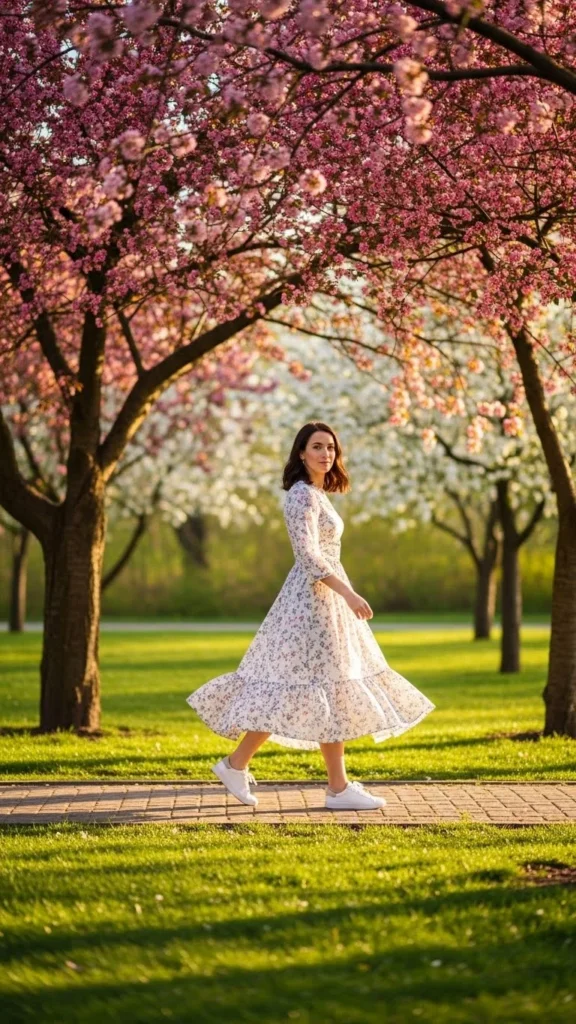 Midi Dress With Sneakers