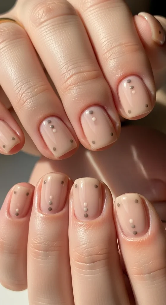 Neutral Dot Accent Nails.webp