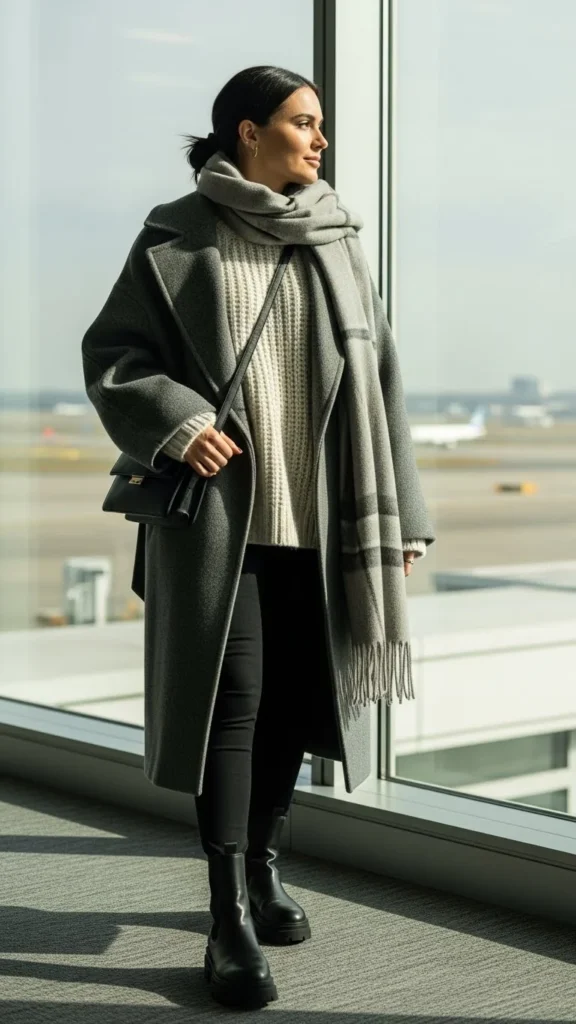 Oversized Wool Coat With Leggings