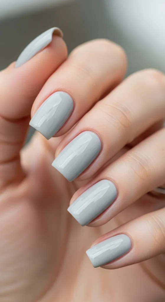 Pale Grey Short Nails.webp
