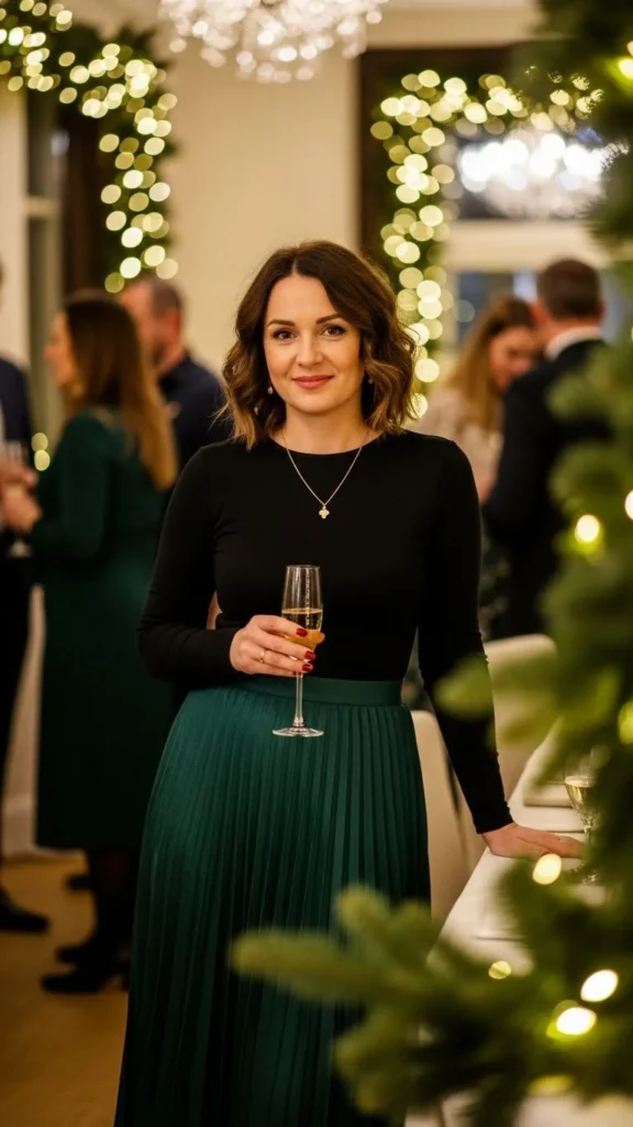 Pleated Skirt With Fitted Top