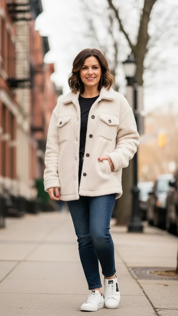 Sherpa Jacket with Slim-Fit Jeans