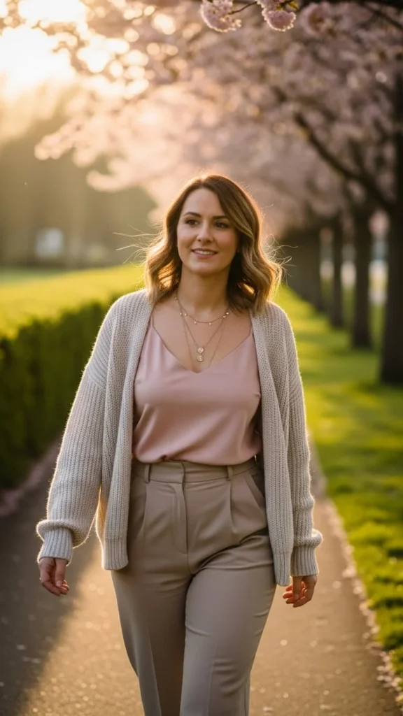 Soft Blush Layers With Neutrals