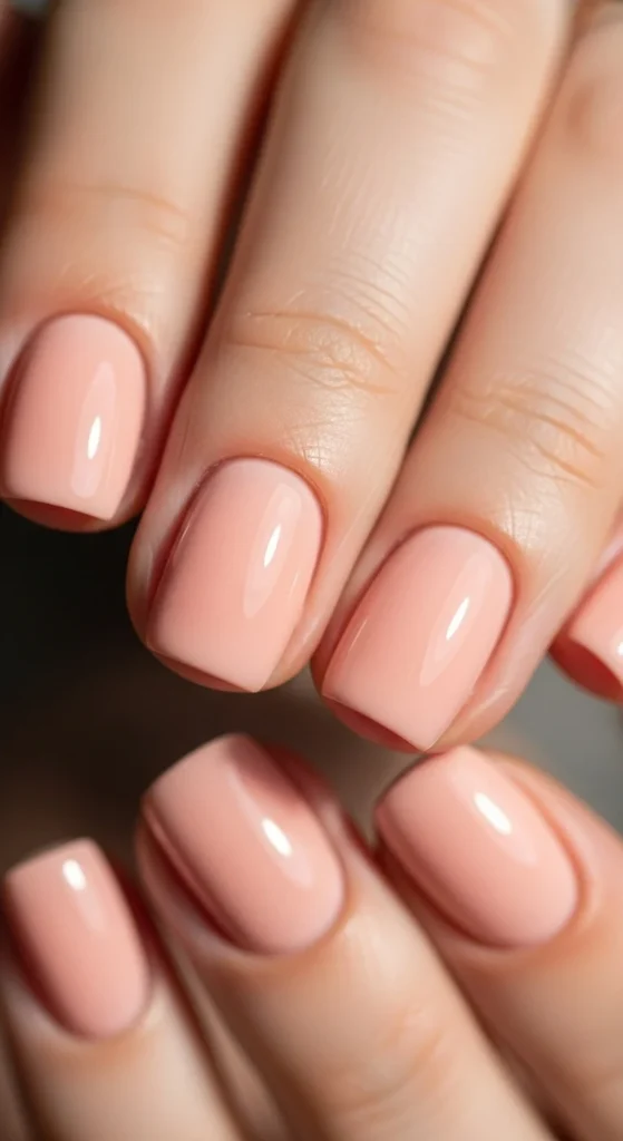 Soft Peach Short Nails.webp