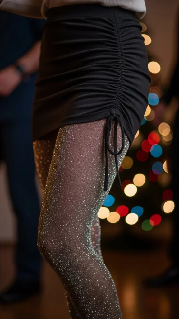 Sparkly Tights With Mini Skirt