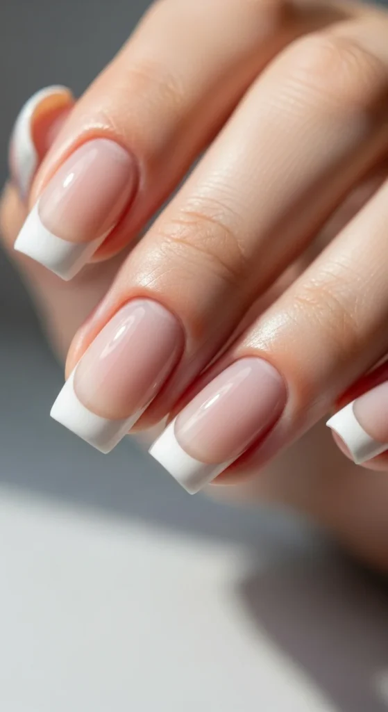 Thin French Tip on Short Nails.webp