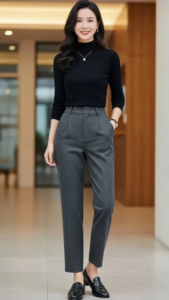 Turtleneck with Wool Trousers