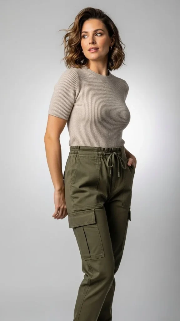Utility Pants with Knit Top