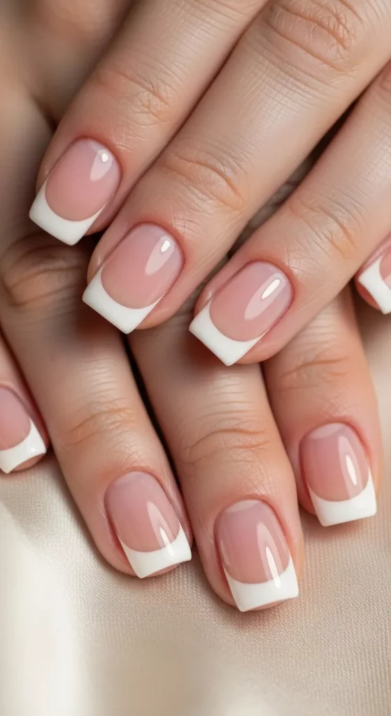 1. Classic Short White Square Tips.webp