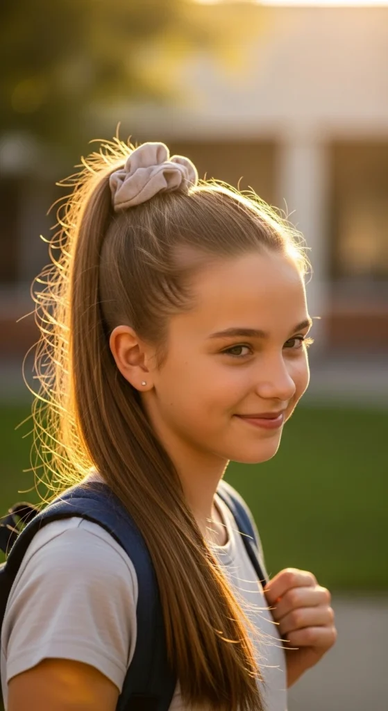 1. High Ponytail with a Scrunchie.webp