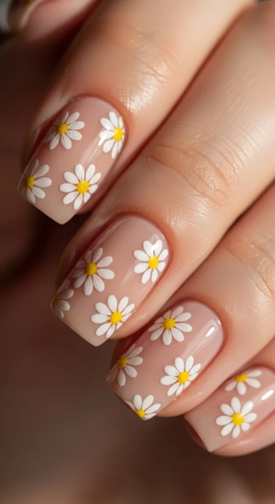 1. Nude Base Tiny Daisy Nails.webp