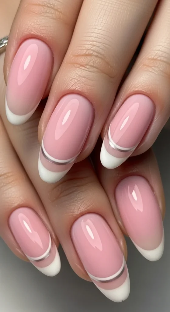 12. Double-Line Pink Outline Nails.webp