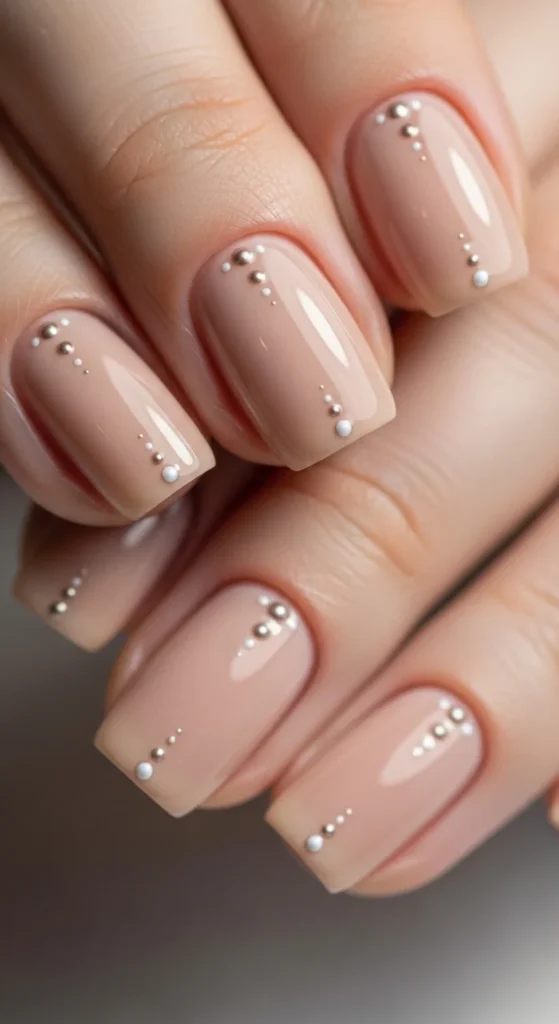 13. Nude Nails with Tiny Dots.webp