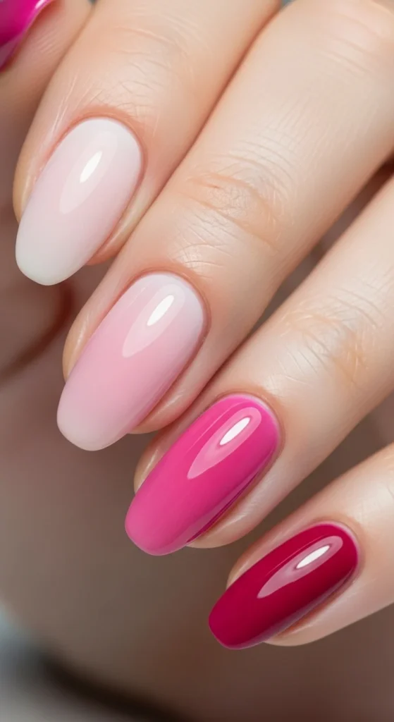 13. Pink Skittle Gradient Nails.webp
