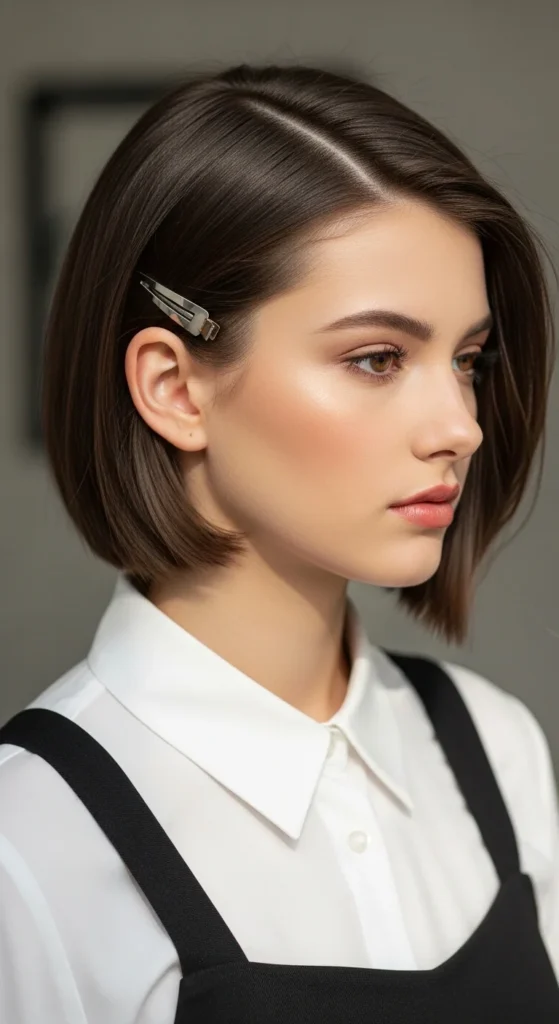13. Short Bob with a Side Clip.webp