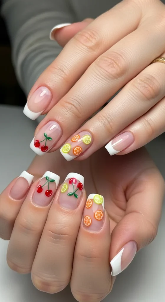 14. Fruit Accent French Tips.webp