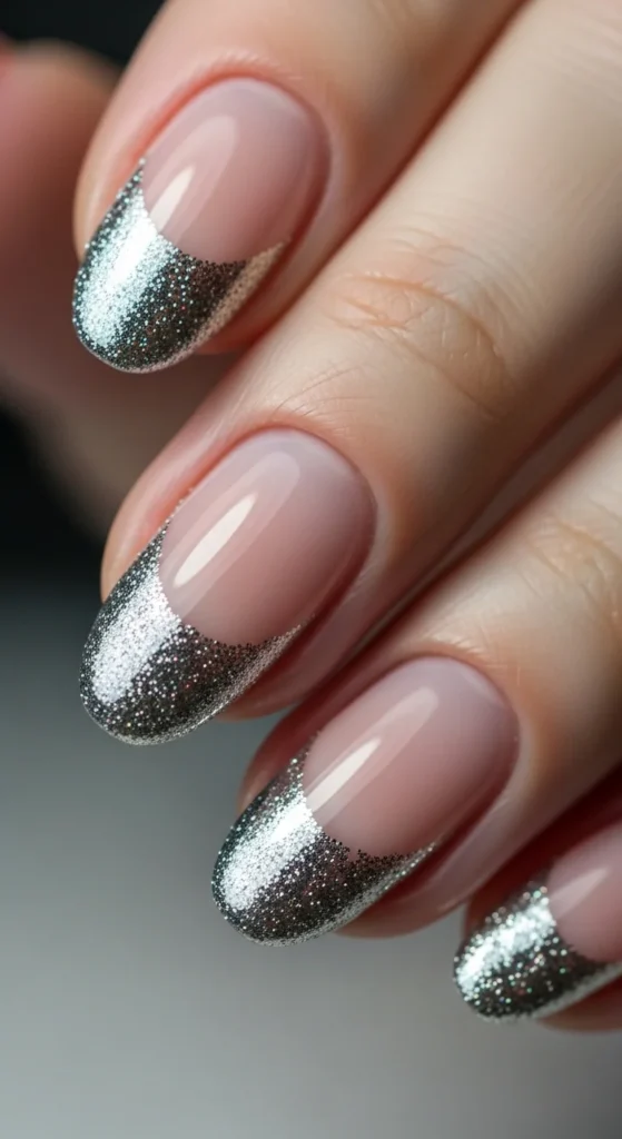 14. Reflective Chrome Glitter Tips.webp