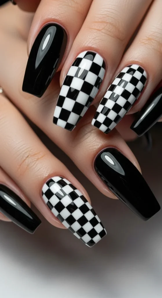 19. Checkered Mix Coffin Nails.webp