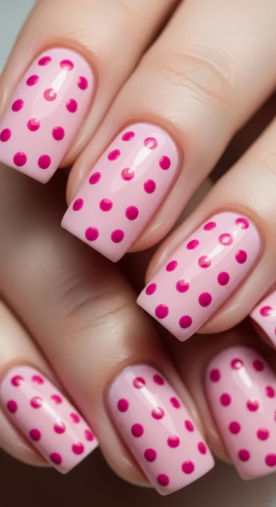 19. Pink Polka Dot Nails.webp