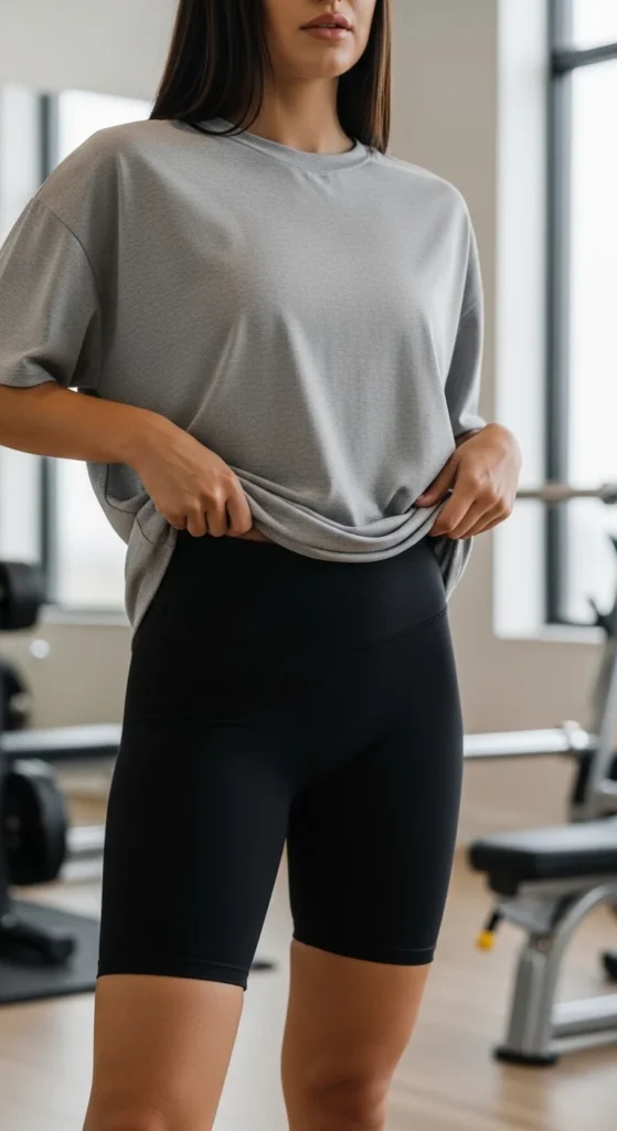 2. Oversized T-Shirt with Biker Shorts.webp