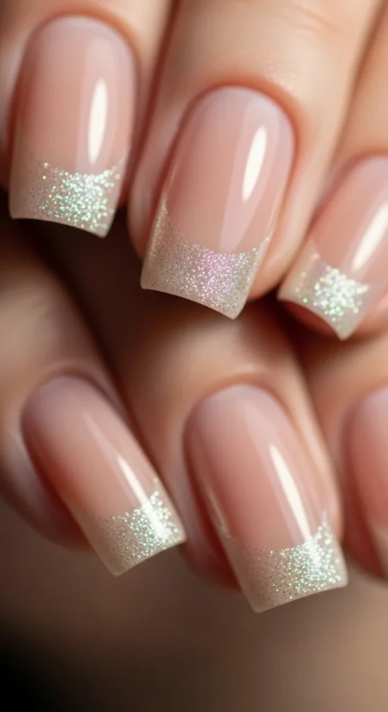 20. Minimal Nude Glitter Edge.webp