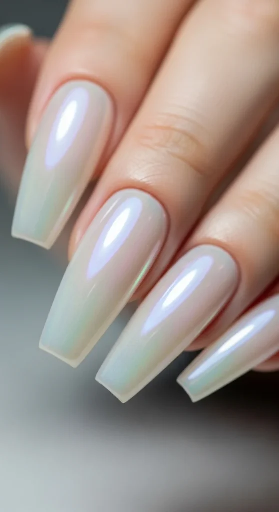 20. Pearl Glaze Coffin Nails.webp