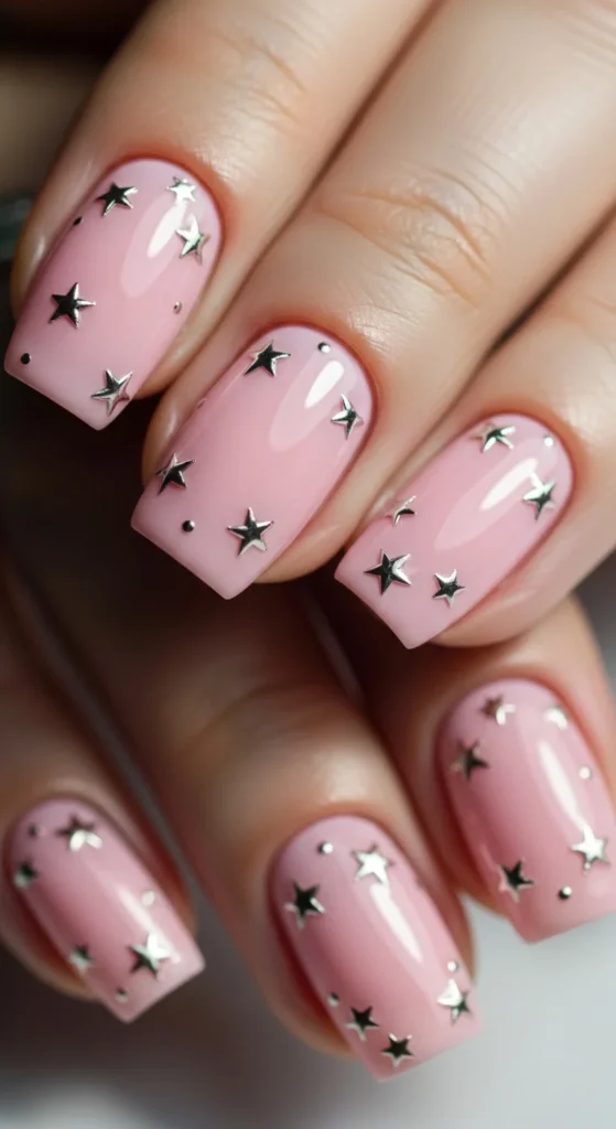 21. Pink Star Accent Nails.webp