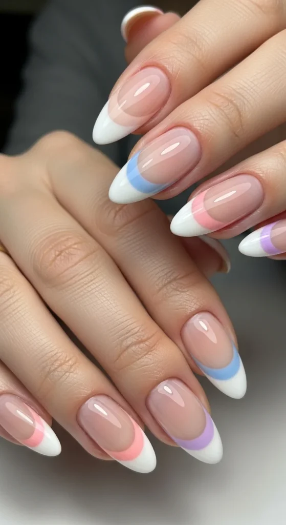 21. Reverse French Tips with Soft Color Arcs.webp