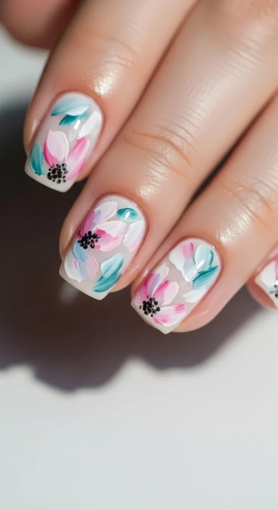 22. Imperfect Painterly Floral Nails.webp