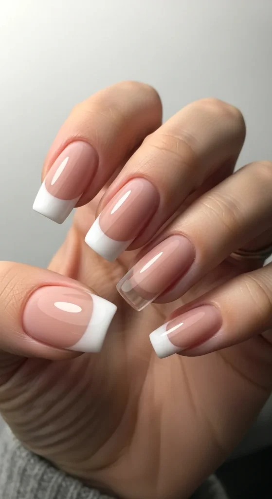 22. Matte Base Glossy Tip French Manicure.webp