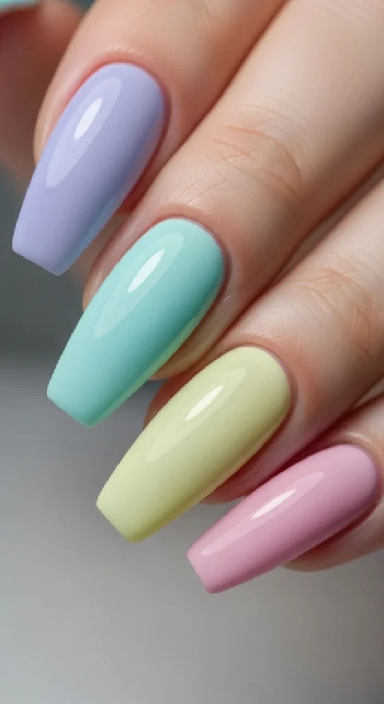 22. Pastel Skittle Coffin Nails.webp