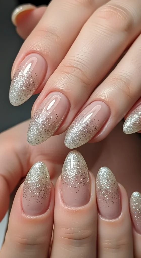 23. Nude Glitter Fade Nails.webp