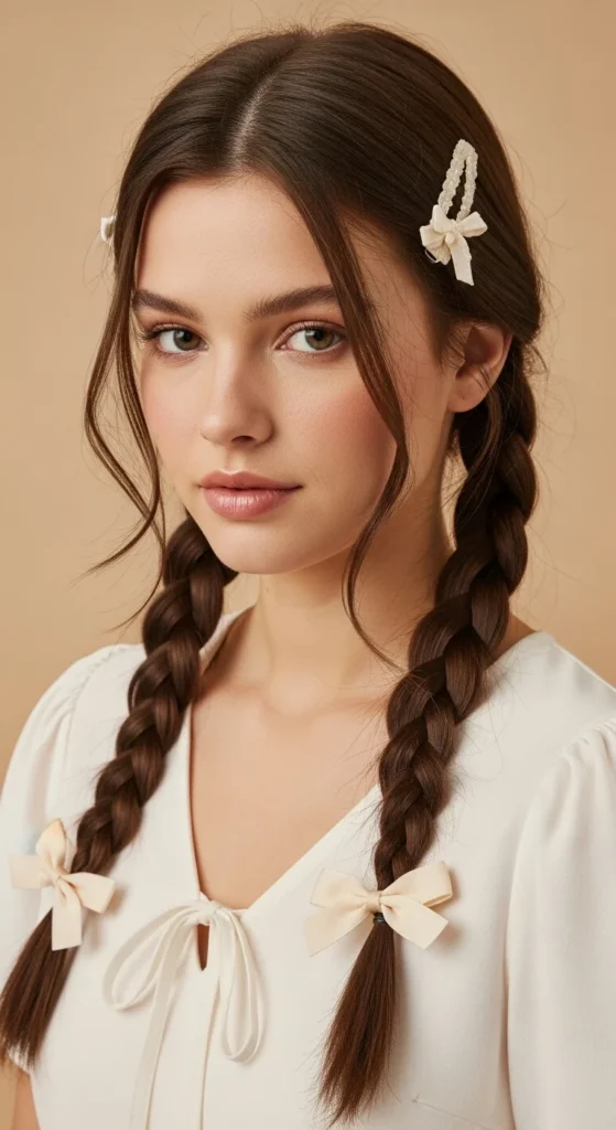 24. Double Braids with Bow Clips.webp