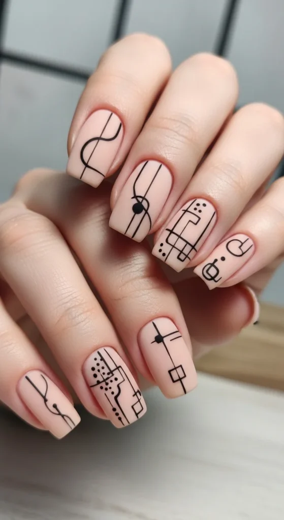 24. Nude Abstract Line Art Nails.webp