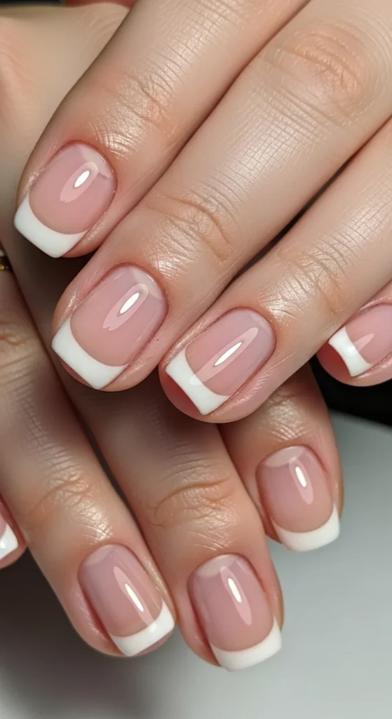 24. Short French Tips That Hide Chips.webp