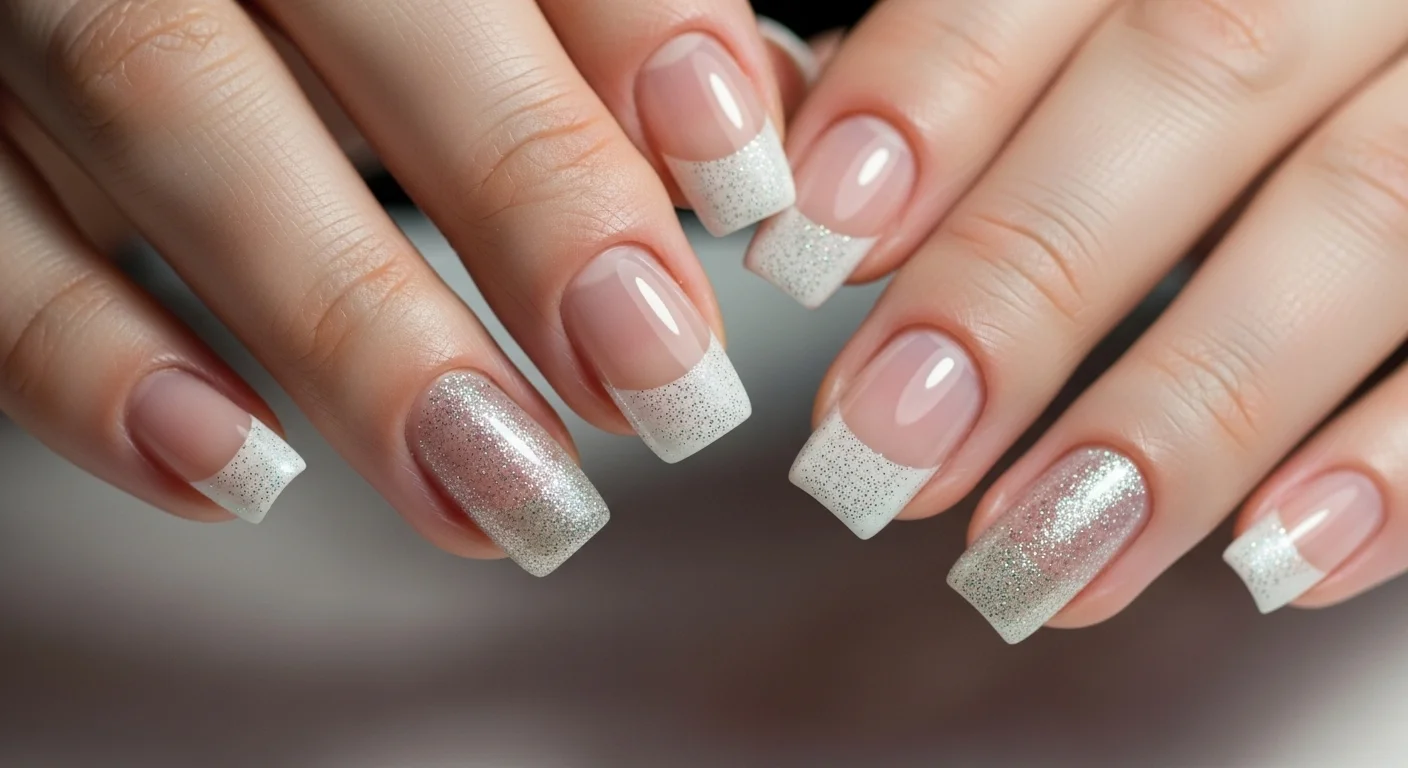 26 Sparkly Glitter French Nails That Shine in Every Light